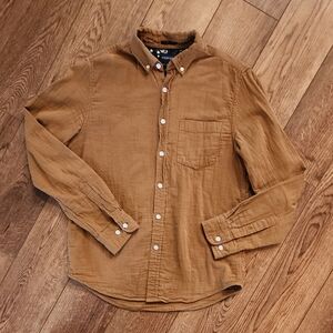 Men's Casual Button-Down Shirt in Brown